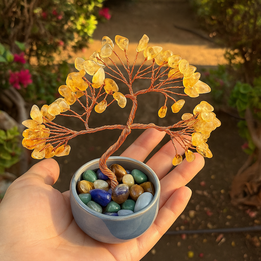 ByLuva Citrine Gemstone Tree – Abundance, Confidence & Solar Plexus Energy