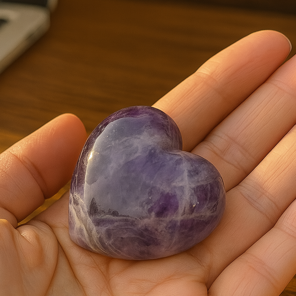 ByLuva Crystal Heart – Amethyst for Peace & Clarity