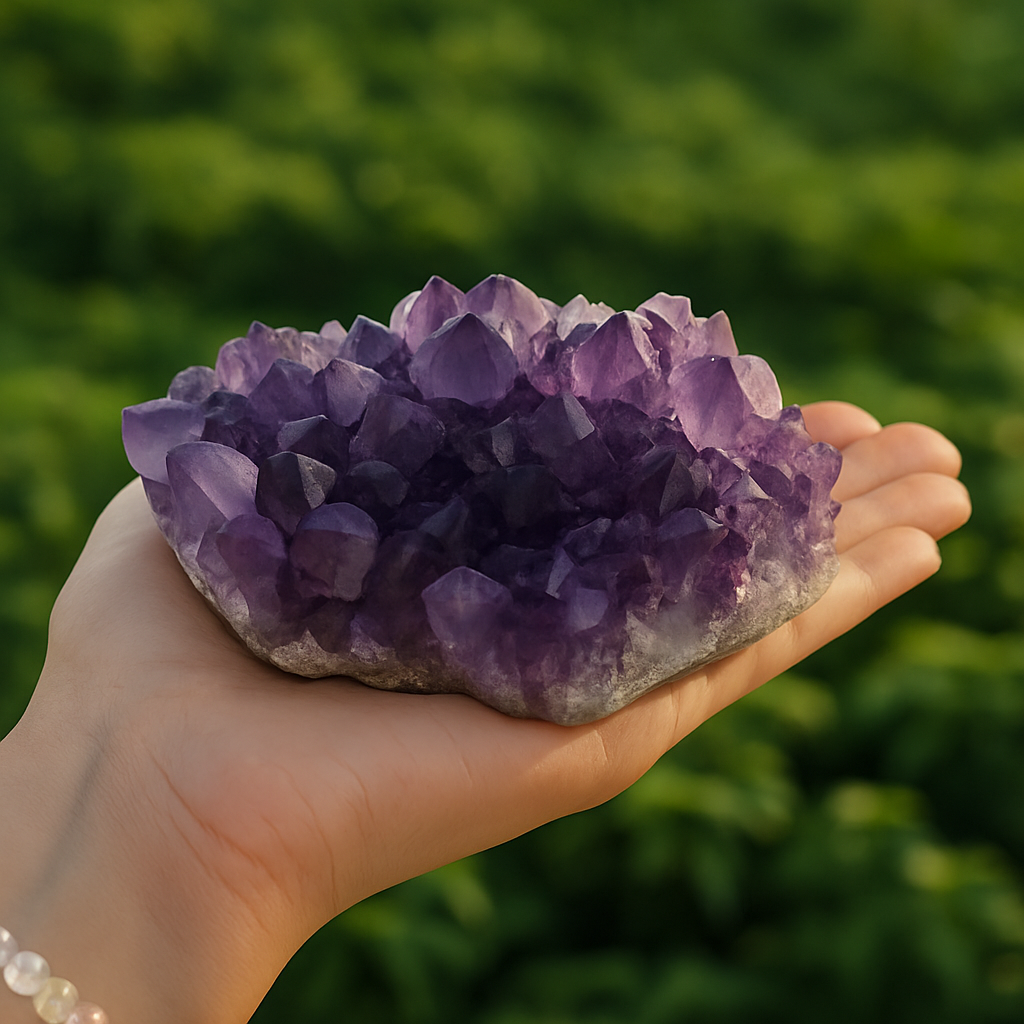ByLuva Mini Amethyst Crystal Cluster – Small Size for Energy Cleansing & Inner Calm