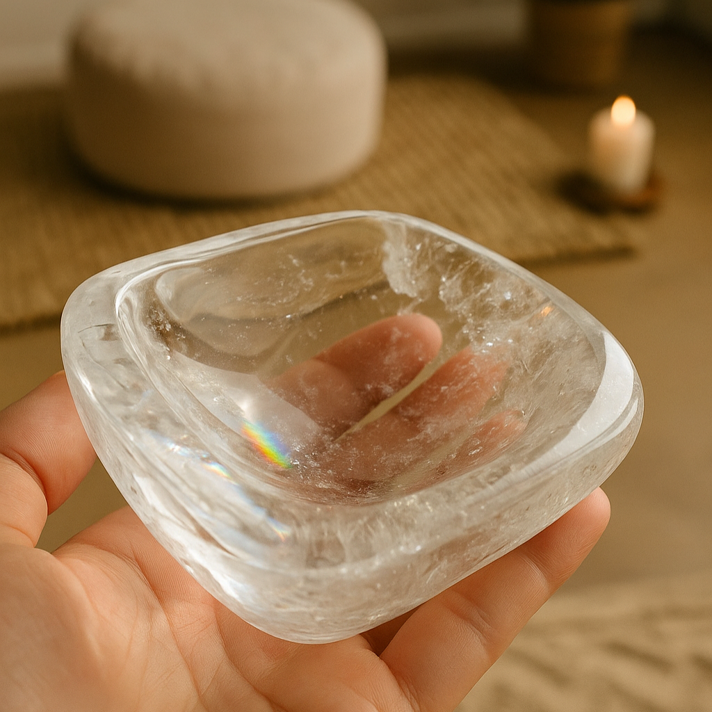 ByLuva Clear Quartz Bowl – For Crystals, Rituals & Intentions