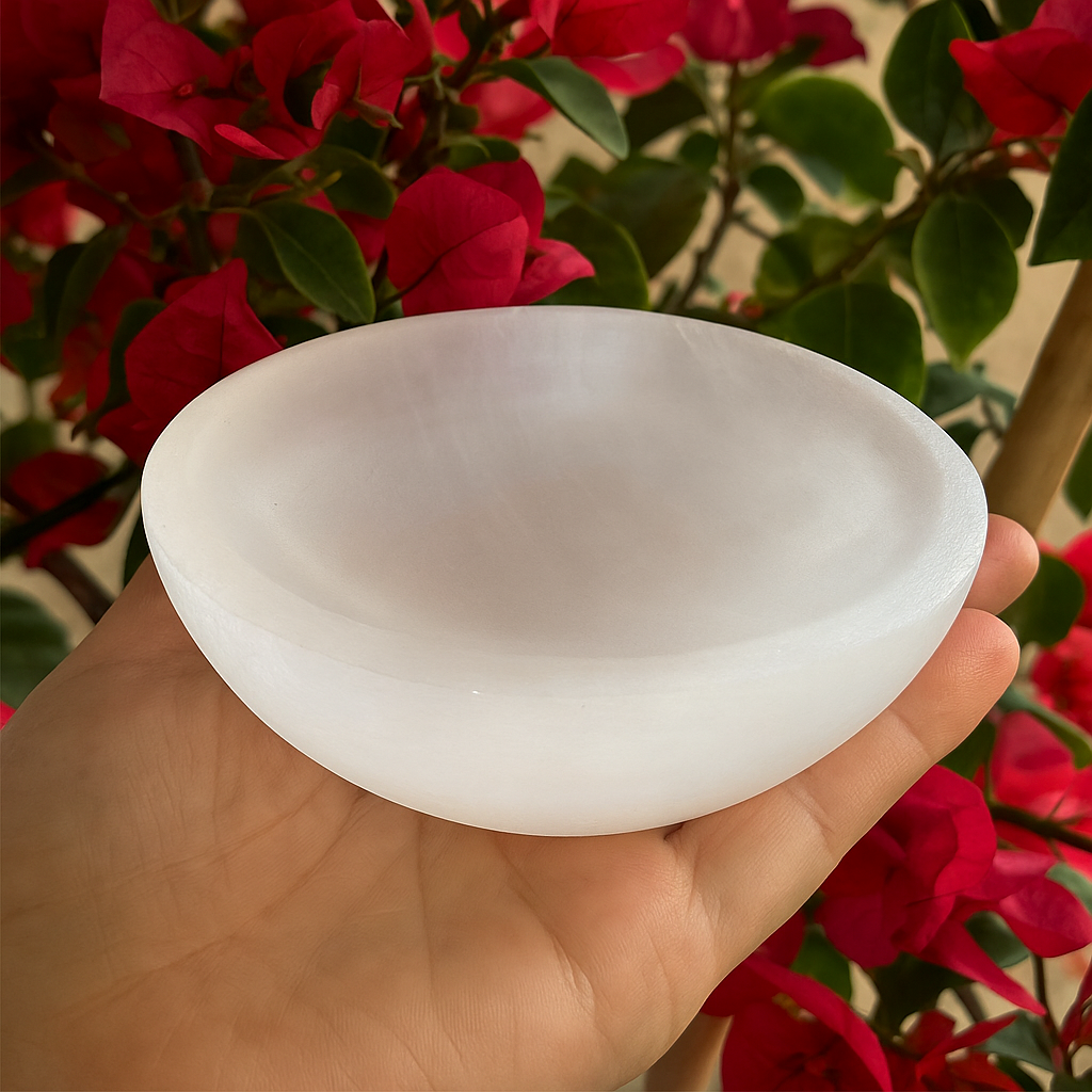 ByLuva Selenite Charging Bowl – Cleanse & Recharge Your Crystals Naturally