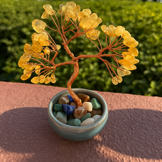 ByLuva Citrine Gemstone Tree – Abundance, Confidence & Solar Plexus Energy