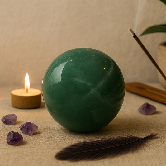 ByLuva Green Aventurine Crystal Sphere – Abundance, Luck & Heart Chakra Healing